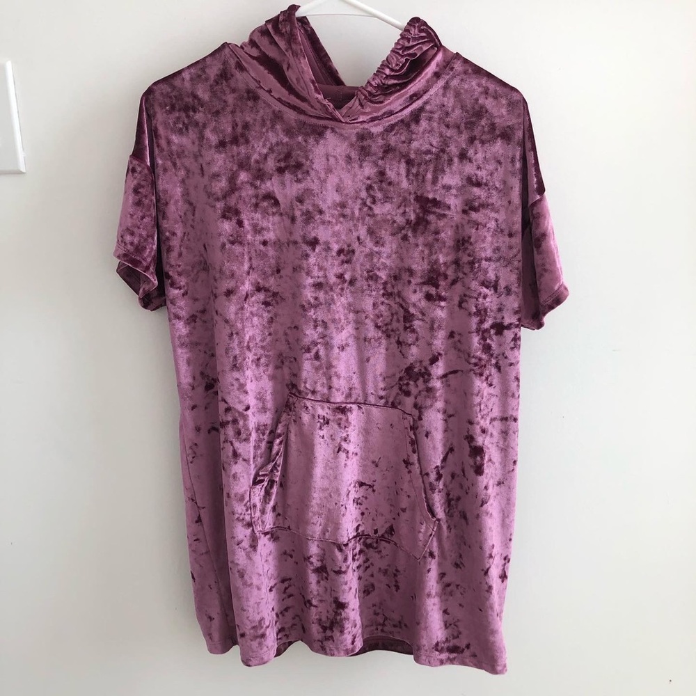 Zara Kid’s Crushed Velvet Hoodie Dress